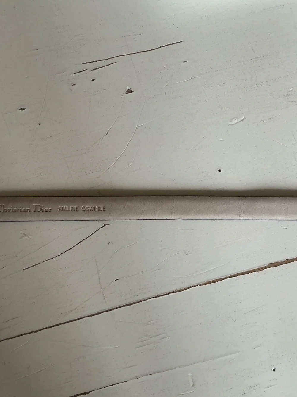 Vintage Christian Dior CD Aniline leather grey belt Small